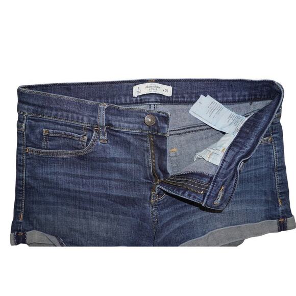 Abercrombie & Fitch Mid-Rise Cuffed Denim Shorts – Size 8 / W29 - Picture 3 of 7
